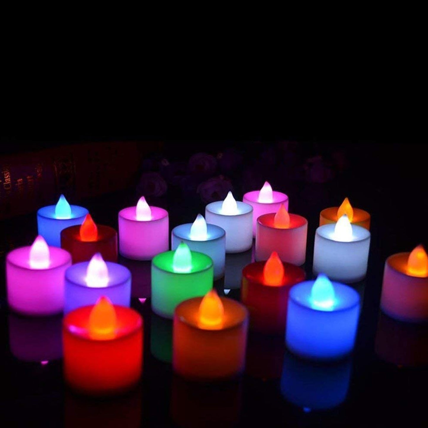 Assorted LED tealight candles for celebrations