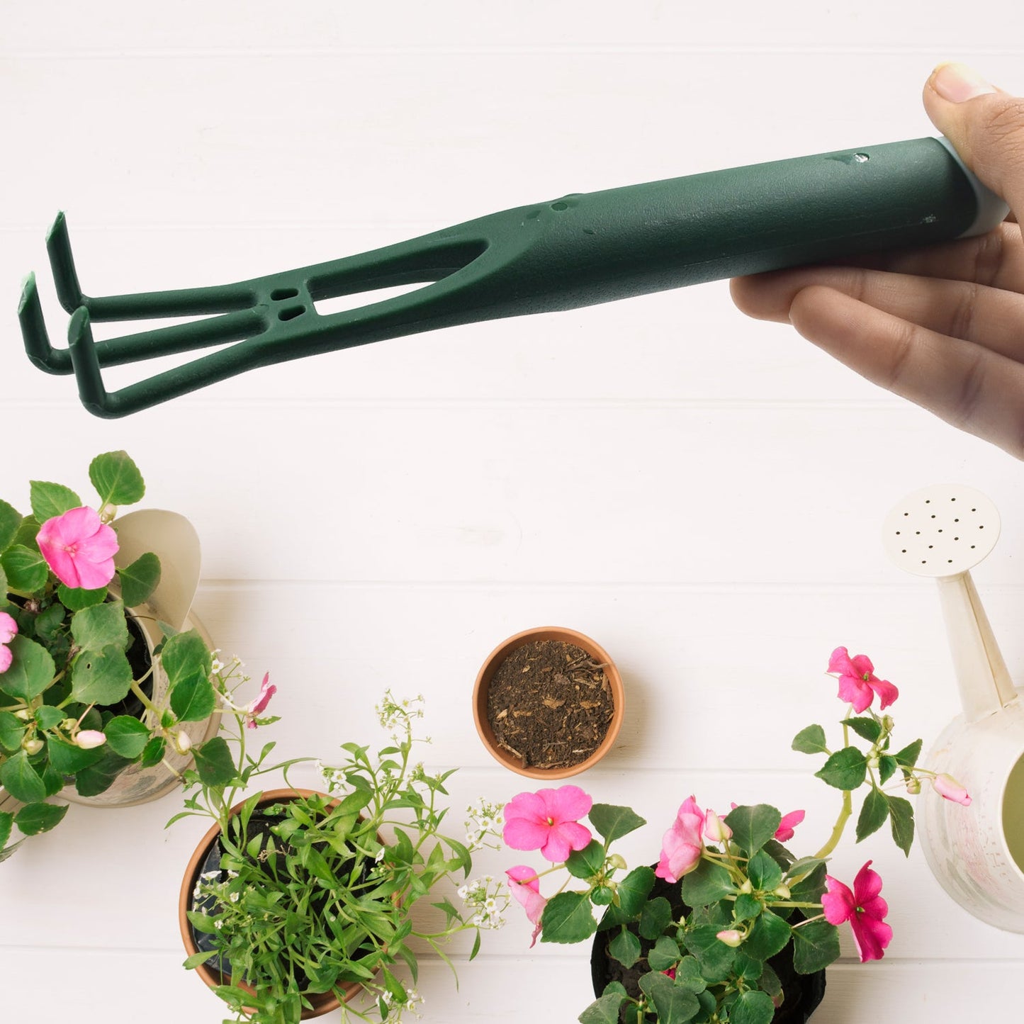 Small heavy-duty garden trowel, hand tool for planting and digging.