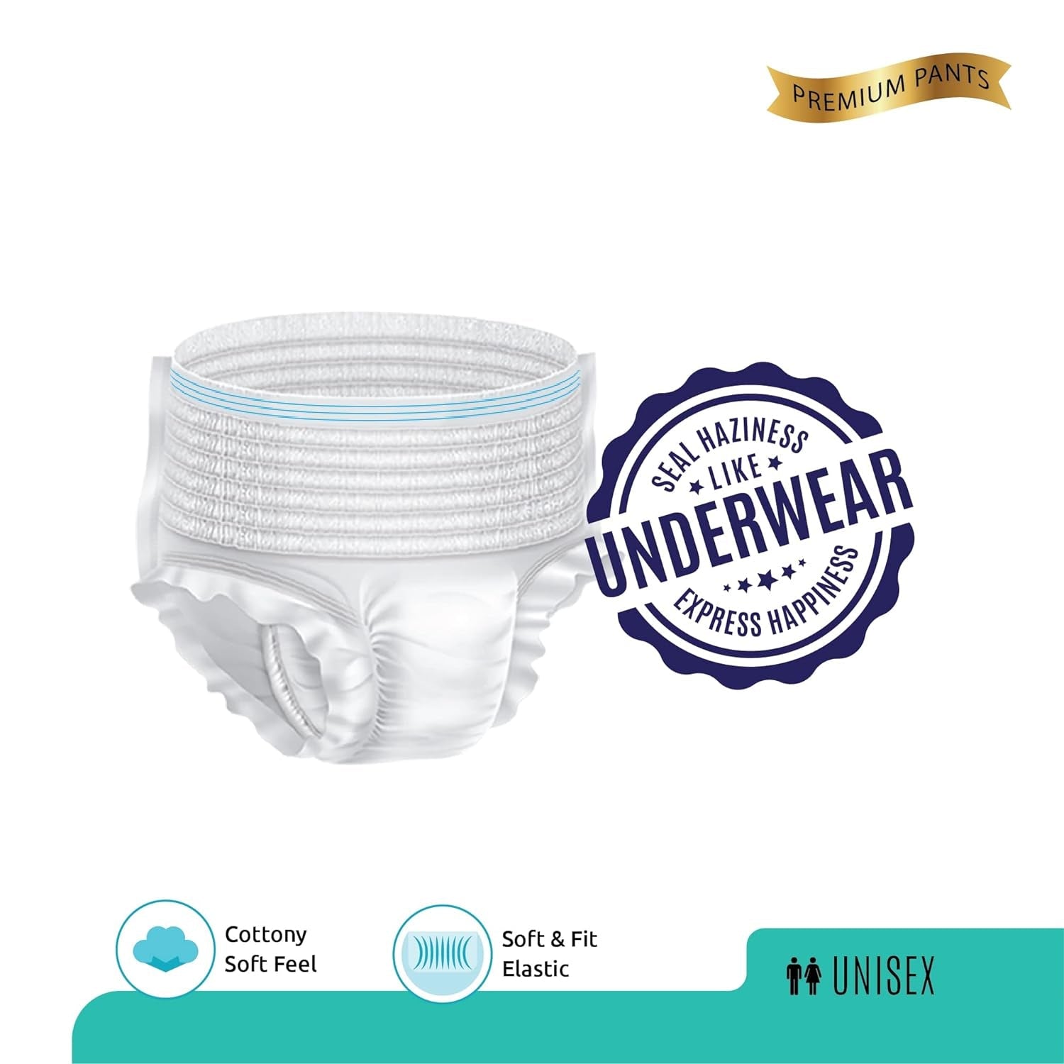 Detailed view of large-XL adult diaper pants, highlighting design and comfort.