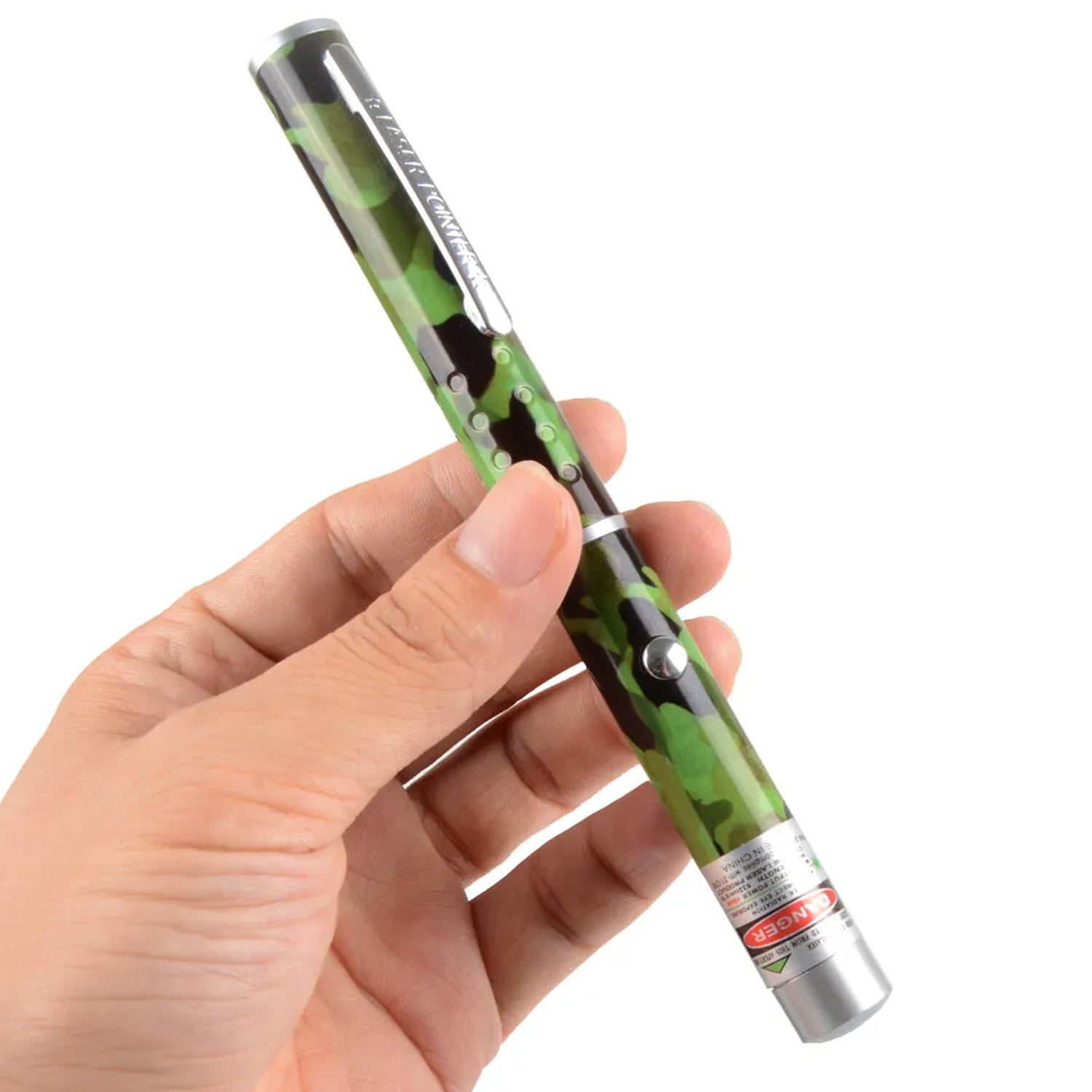 Laser pointer with adjustable cap for various projection designs.