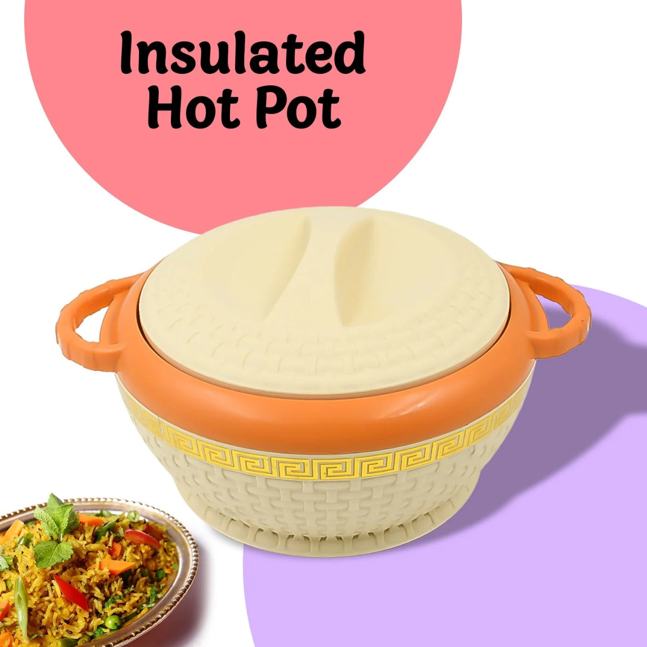 Insulated Hot Pot With Inner Stainless Steel Serving Casserole with Lid (800 ML Approx)