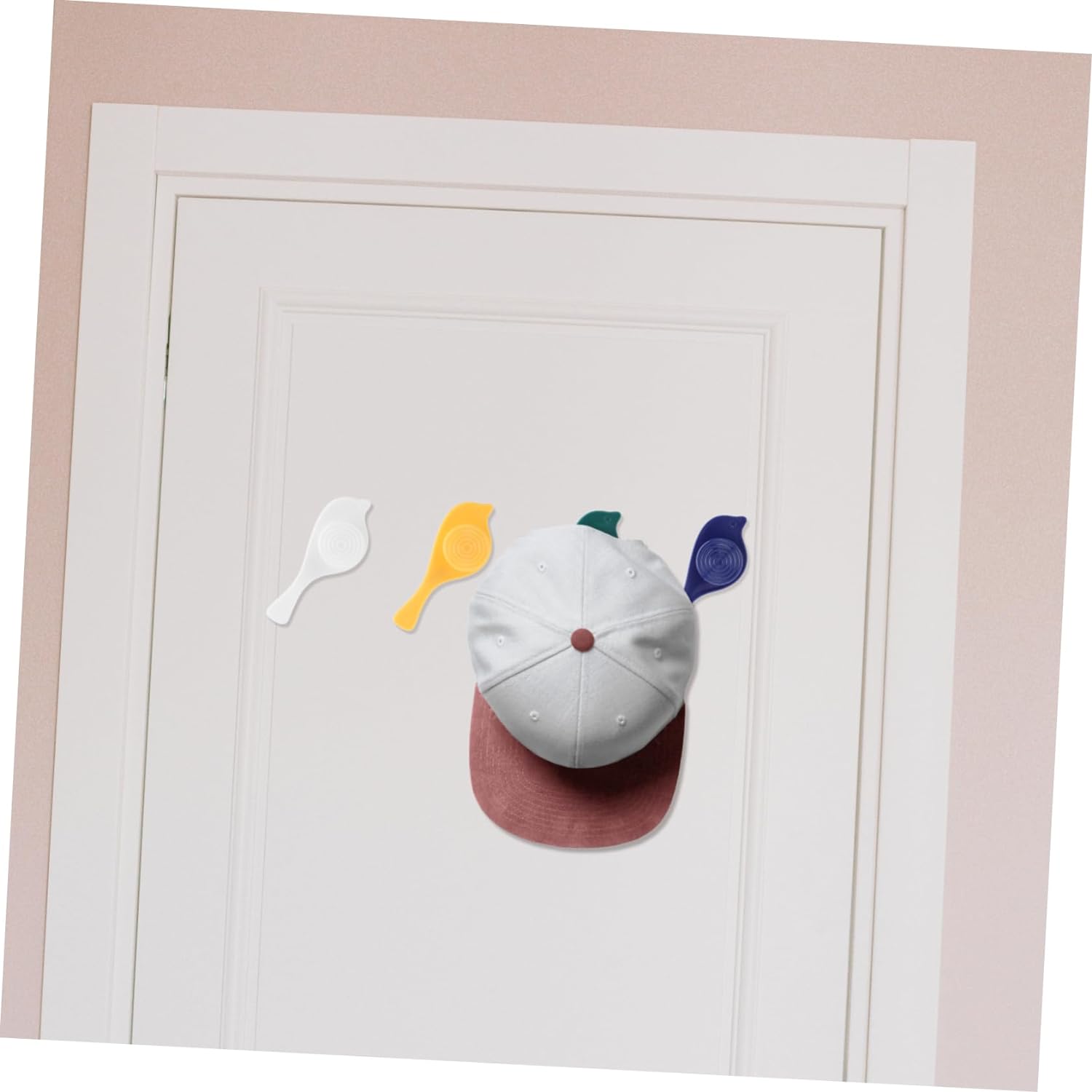 Adhesive wall hooks in bird shape for various uses