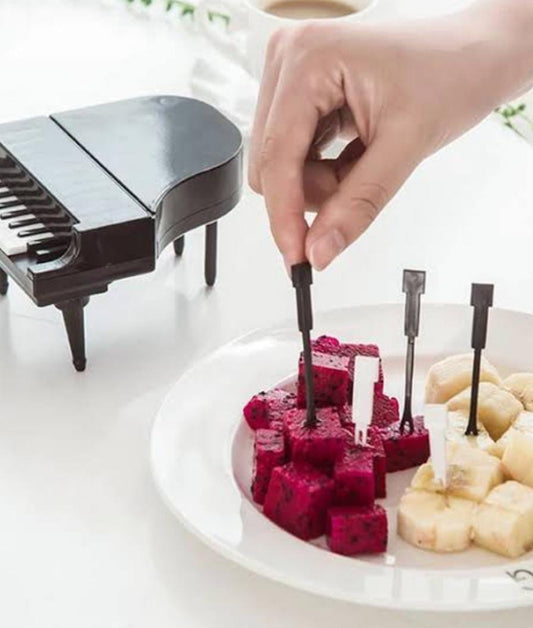10PCS/LOT CREATIVE PIANO FRUIT FORKS SET FOOD STICKS FOR DESSERT FRUIT SNACK PICKING KITCHEN DINING TOOLS (10 PC SET) CZ_343