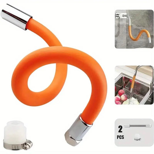 Faucet Extension Tube,360 Degree Rotatable Extender Hose,Bendable/Shapable/Flexible Water Tap Pipe,Splash Proof Foaming Mouth,Kitchen/Bathroom/Garden Tool,Copper Connector/Adapter CZ_381