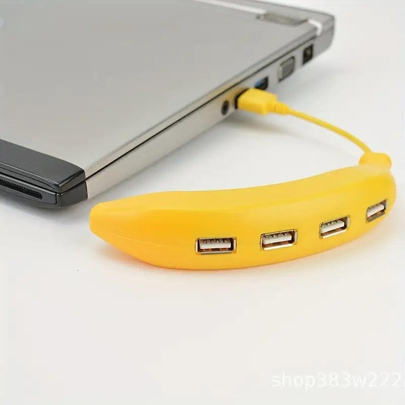 Banana Shape USB Hub, 2.0 Hub USB Splitter, 4-Port USB Hub (1 Pc)