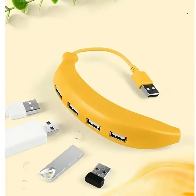 Banana Shape USB Hub, 2.0 Hub USB Splitter, 4-Port USB Hub (1 Pc)