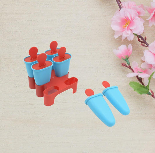 ICE CANDY MAKER 6 PCS SET KULFI MAKER ICE CANDY MOULD CLEAR POPSICLE MOLD HOMEMADE ICE POP MAKER REUSABLE EASY CANDY CHOCOBAR KULFI MOULD TRAY WITH STICKS